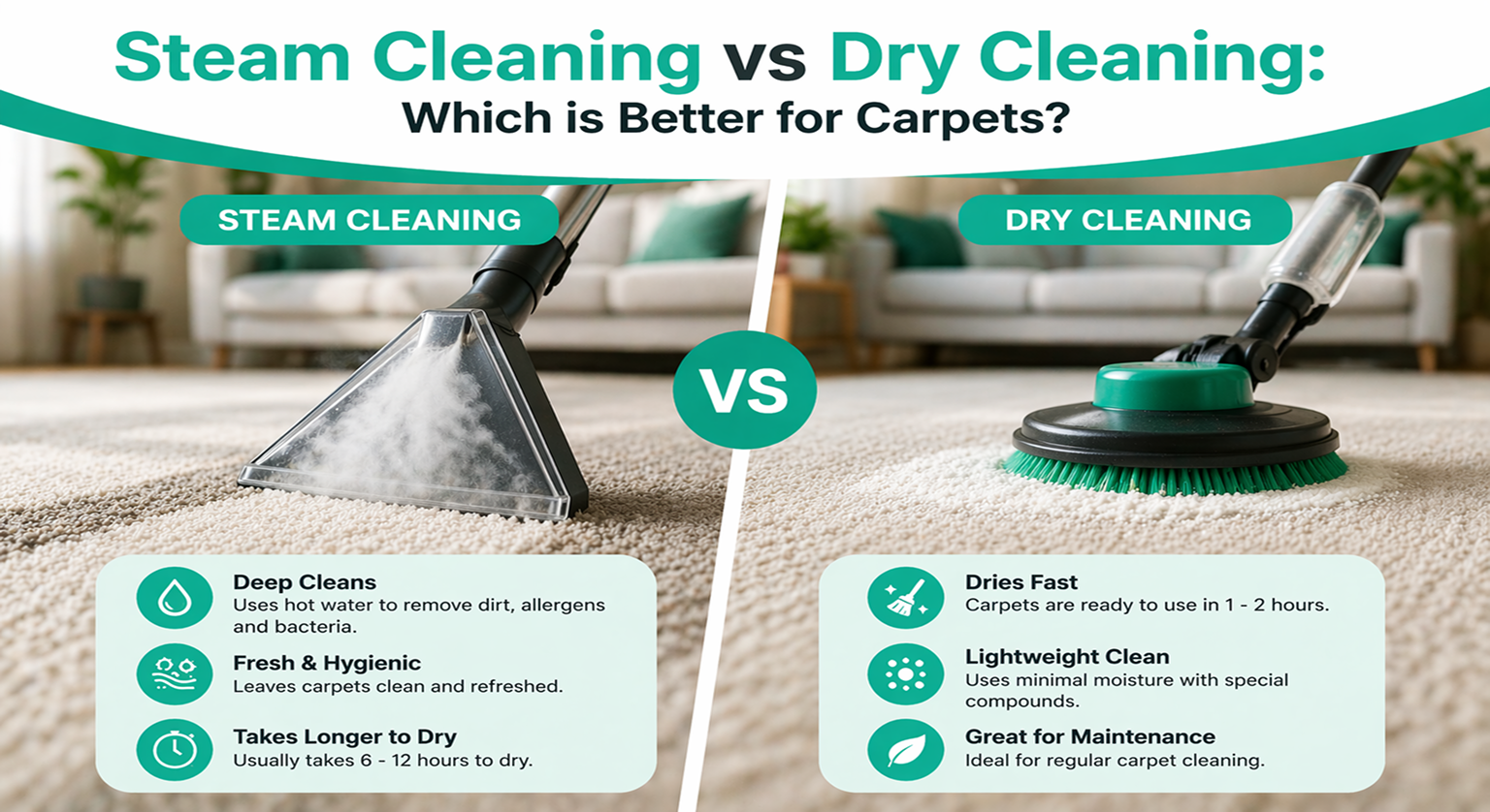Steam Cleaning vs Dry Cleaning: Which is Better for Carpets?