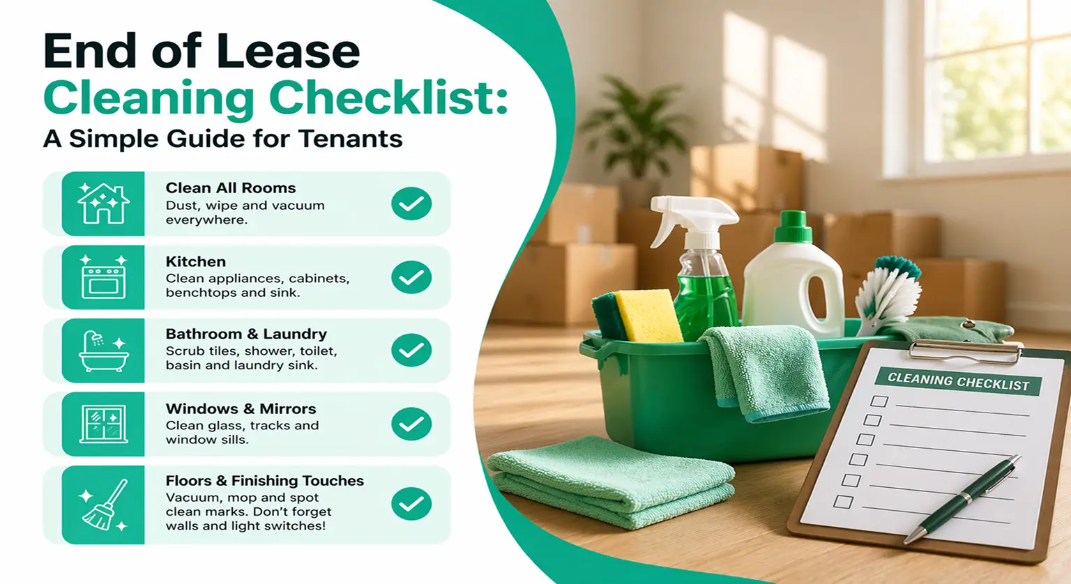 End of Lease Cleaning Checklist: A Simple Guide for Tenants